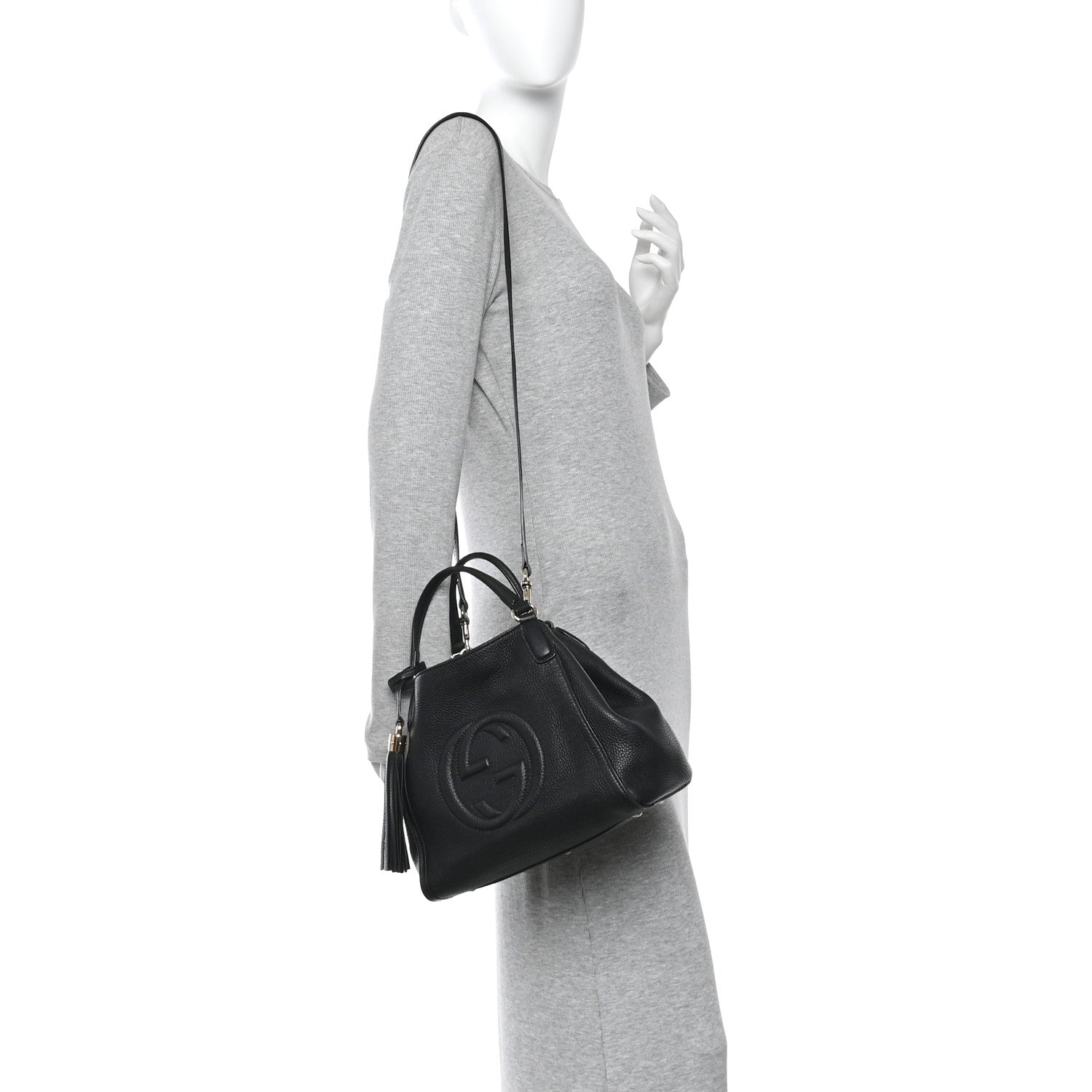 Gucci Pebbled Calfskin Small Soho Shoulder Bag Black 2 of 11