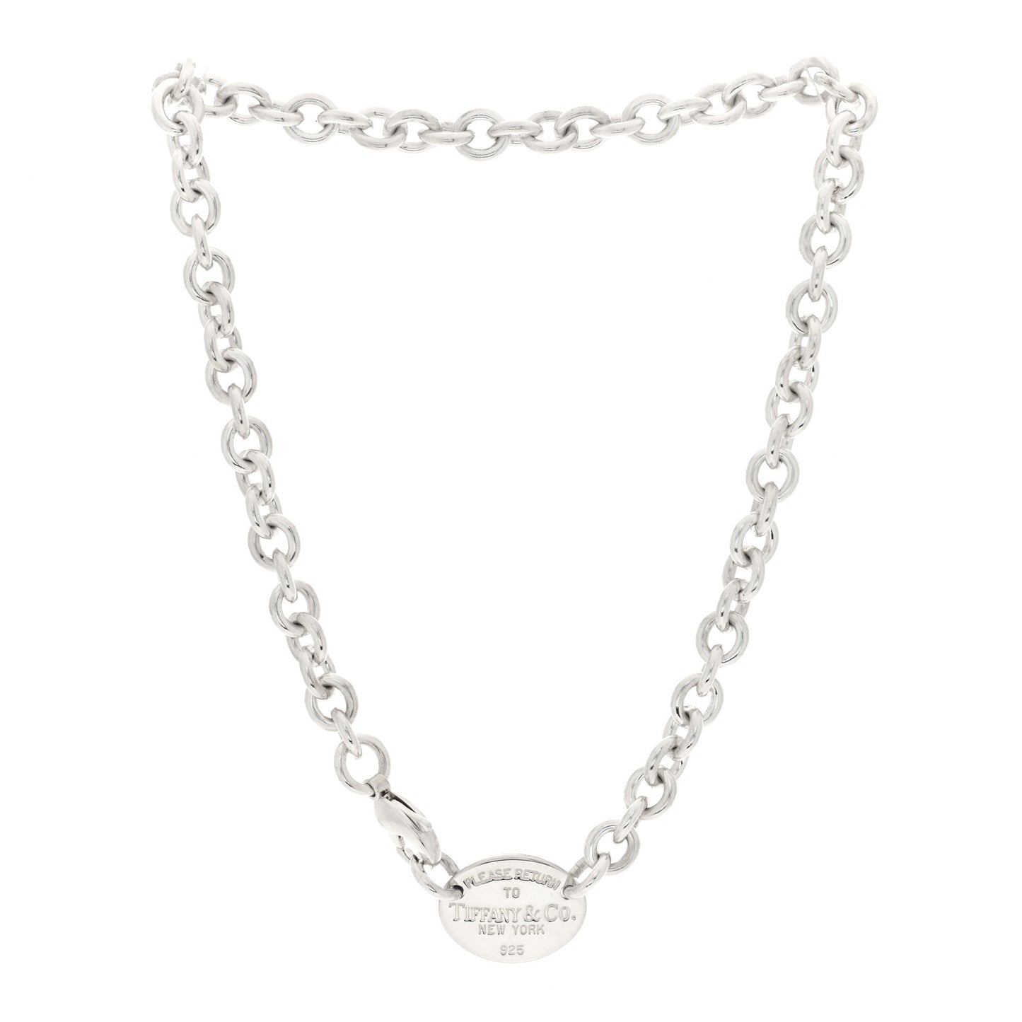 Sterling Silver Return to Tiffany Oval Tag Choker Necklace