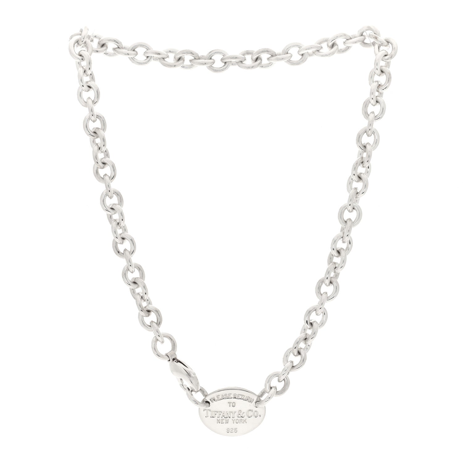 Tiffany Sterling Silver Return to Tiffany Oval Tag Choker Necklace 3 of 4