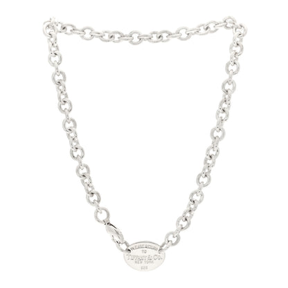 Tiffany Sterling Silver Return to Tiffany Oval Tag Choker Necklace 3 of 4