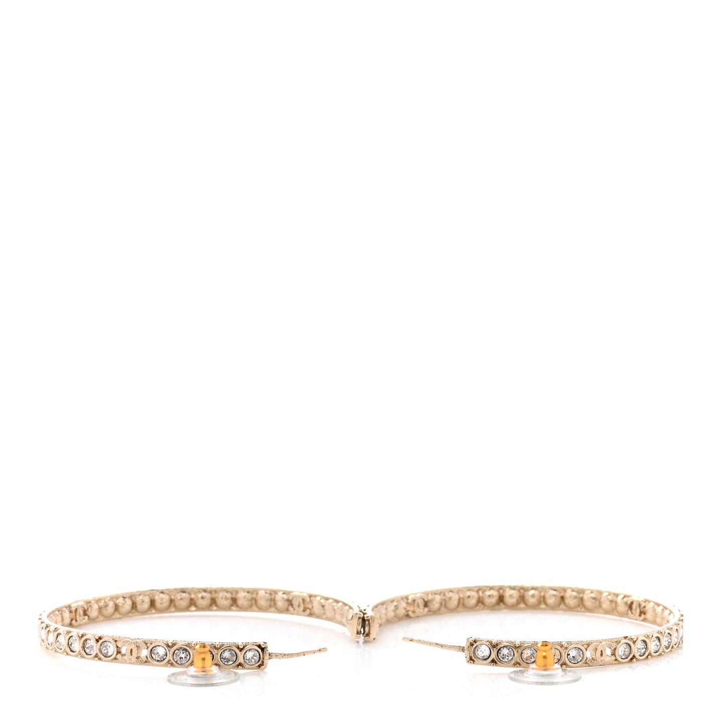 Crystal CC Hoop Earrings Gold