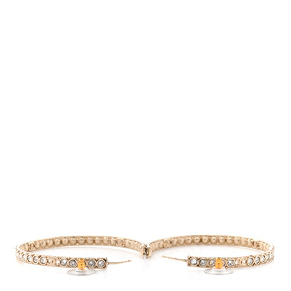 Chanel Crystal CC Hoop Earrings Gold 3 of 5