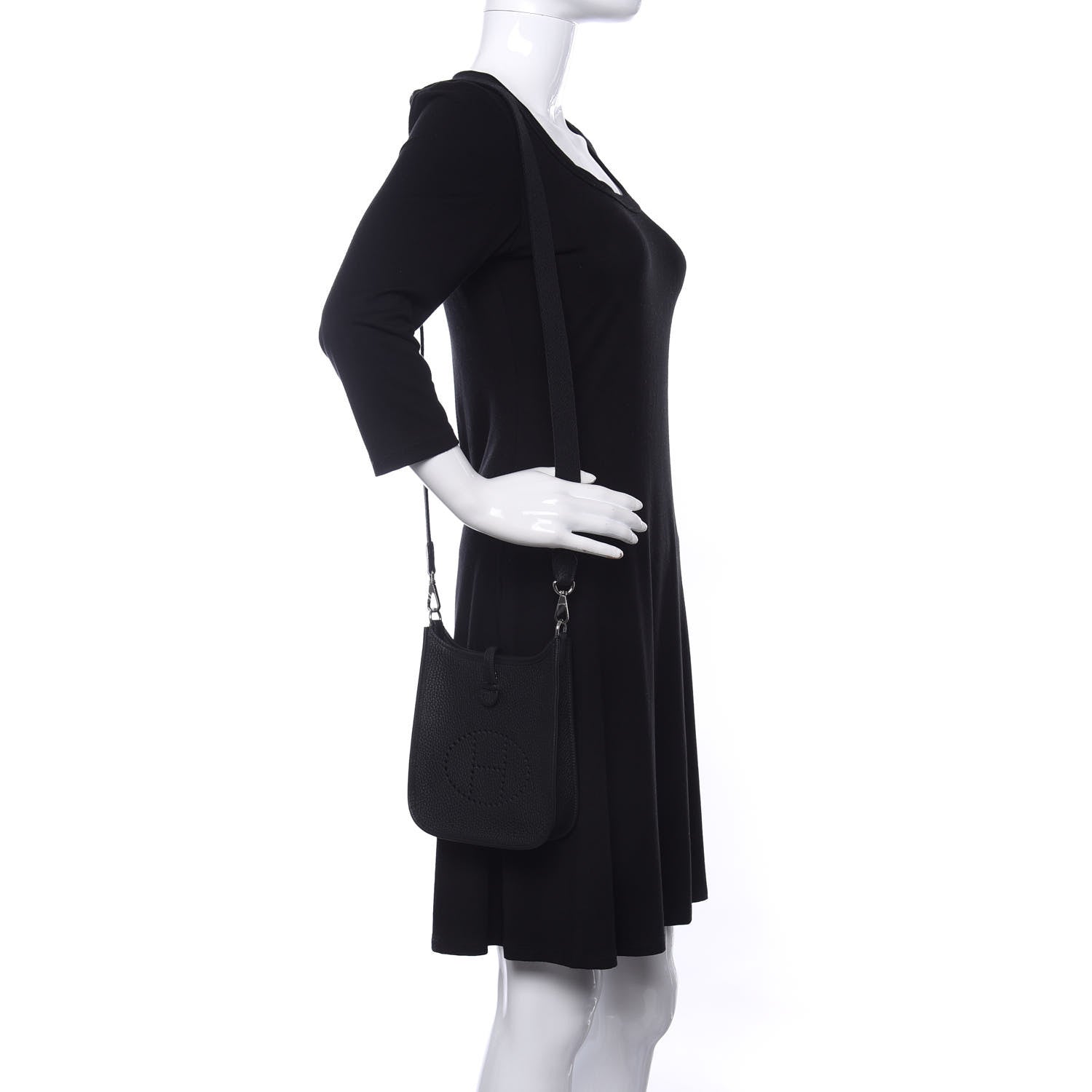 Hermes Taurillon Clemence Evelyne TPM Black 2 of 11