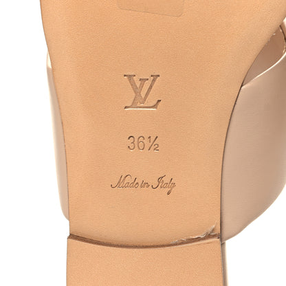 Louis Vuitton Lambskin Embossed Monogram Drapy Flat Thong Sandal 36.5 Beige 7 of 8