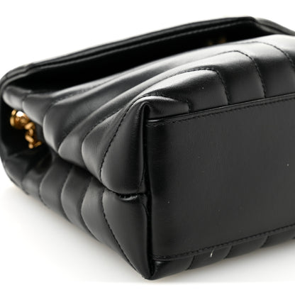 Saint Laurent Calfskin Y Quilted Monogram Small Loulou Chain Satchel Black 8 of 10