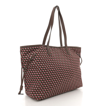 Prada Tessuto Stampato Nylon Saffiano Otta Print Tote Rosa 3 of 10