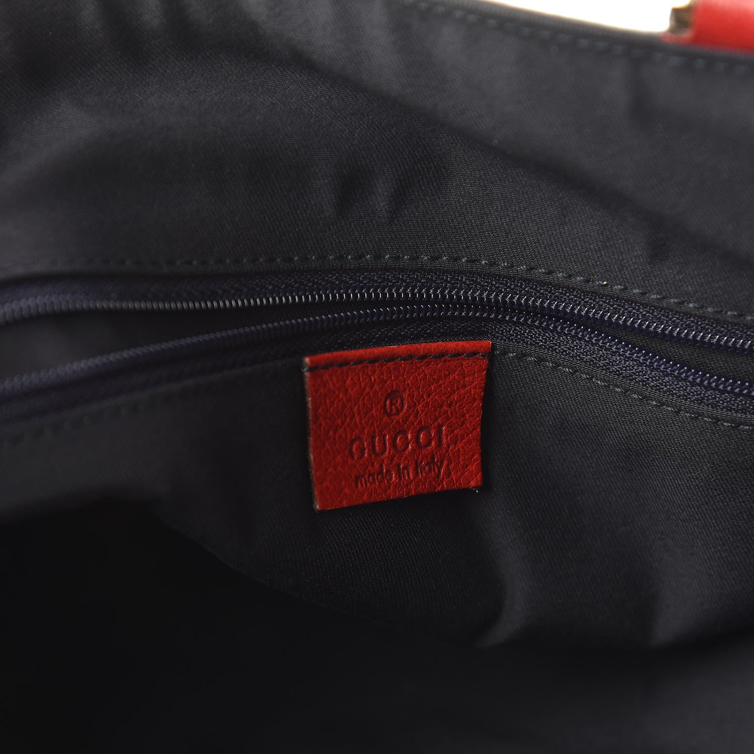 Gucci Monogram Abbey Small Tote Navy Red 6 of 11