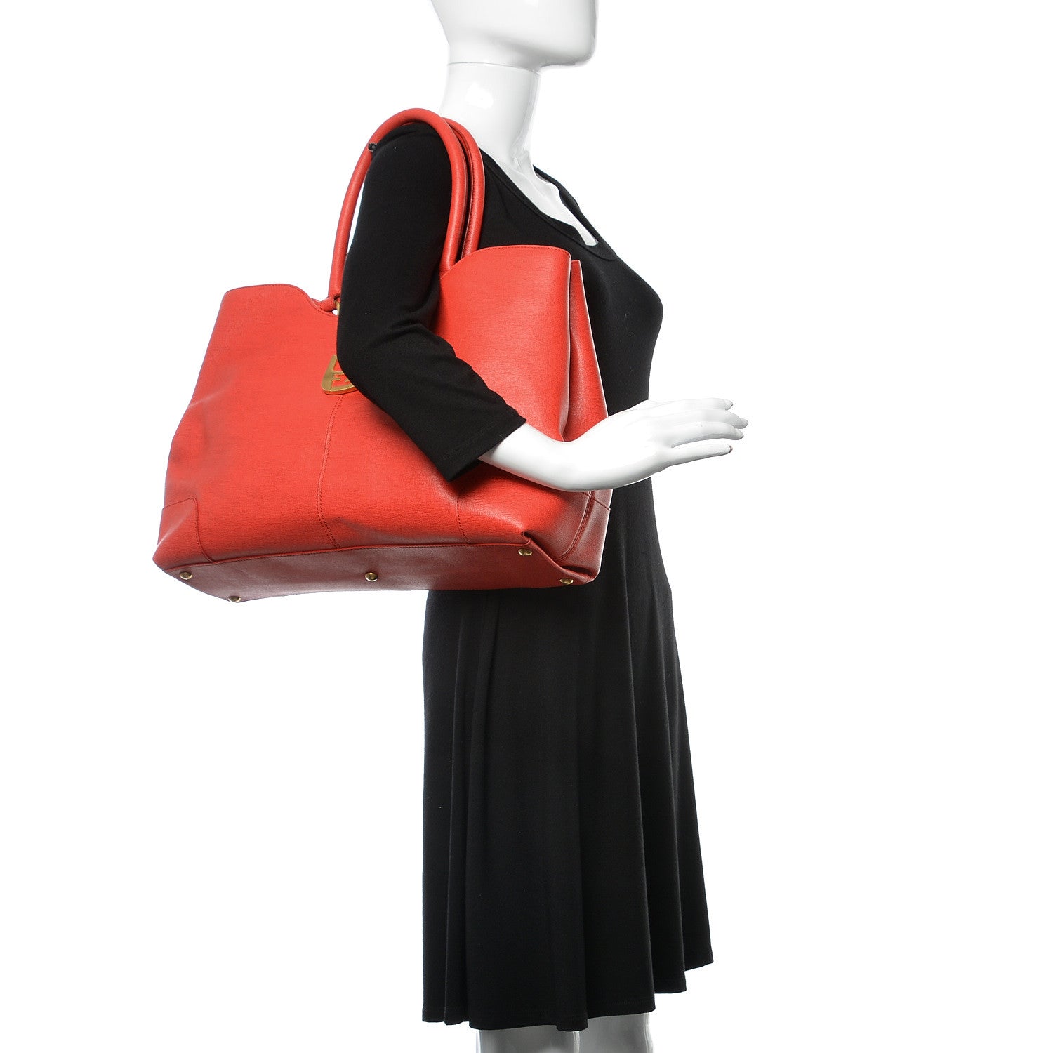 Fendi Vitello Elite Chameleon Shopper Tote Fragola 2 of 16