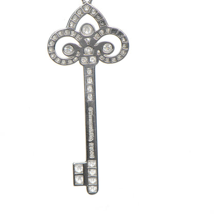 Tiffany Platinum Diamond .90ct Fleur De Lis Key Pendant Necklace 7 of 7