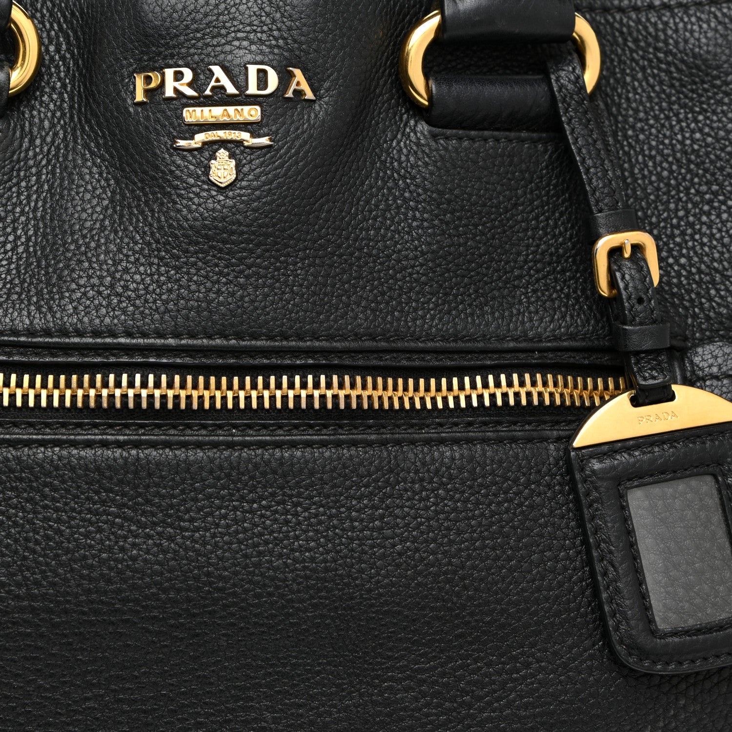Prada Vitello Daino Shopping Satchel Black 7 of 18