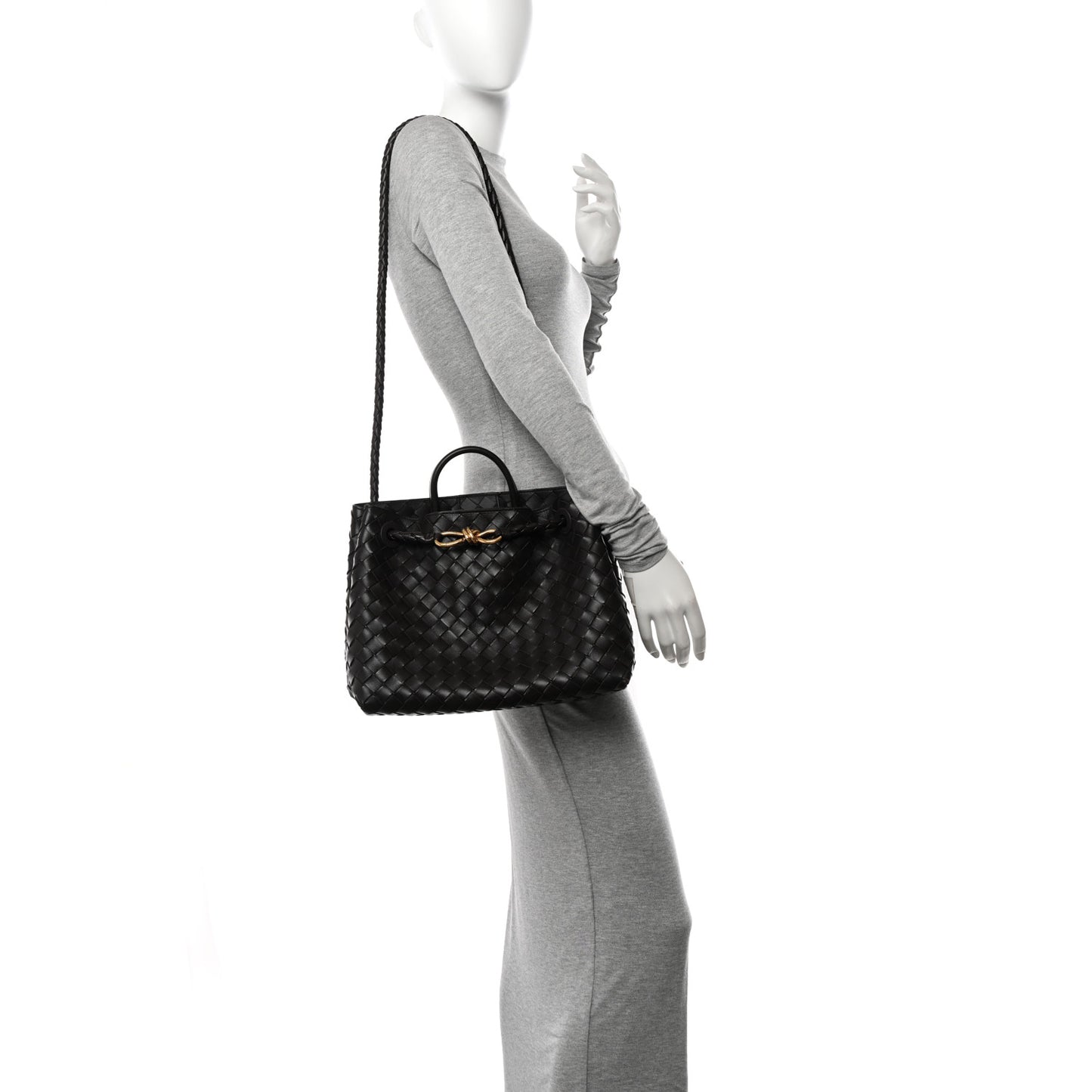 Nappa Intrecciato Medium Andiamo Shoulder Bag Fondant