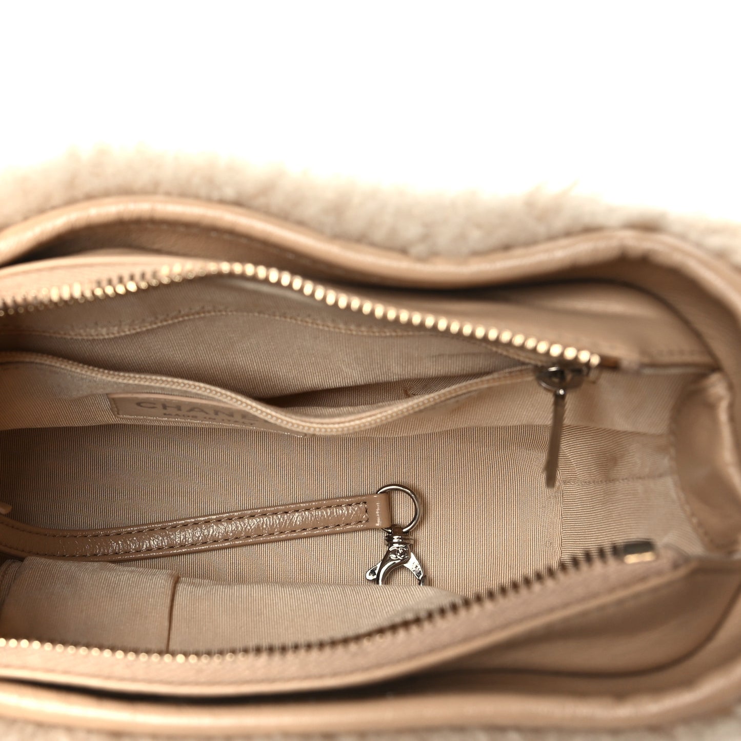 Shearling Small Gabrielle Hobo Dark Beige
