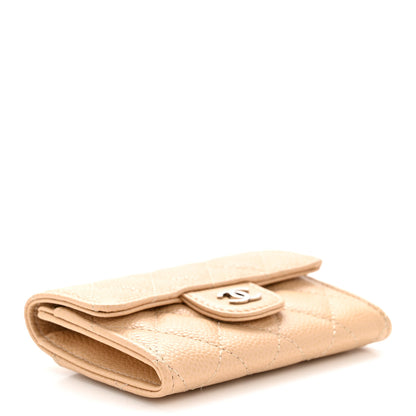 Chanel Caviar Quilted Flap Card Holder Wallet Beige 4 of 9