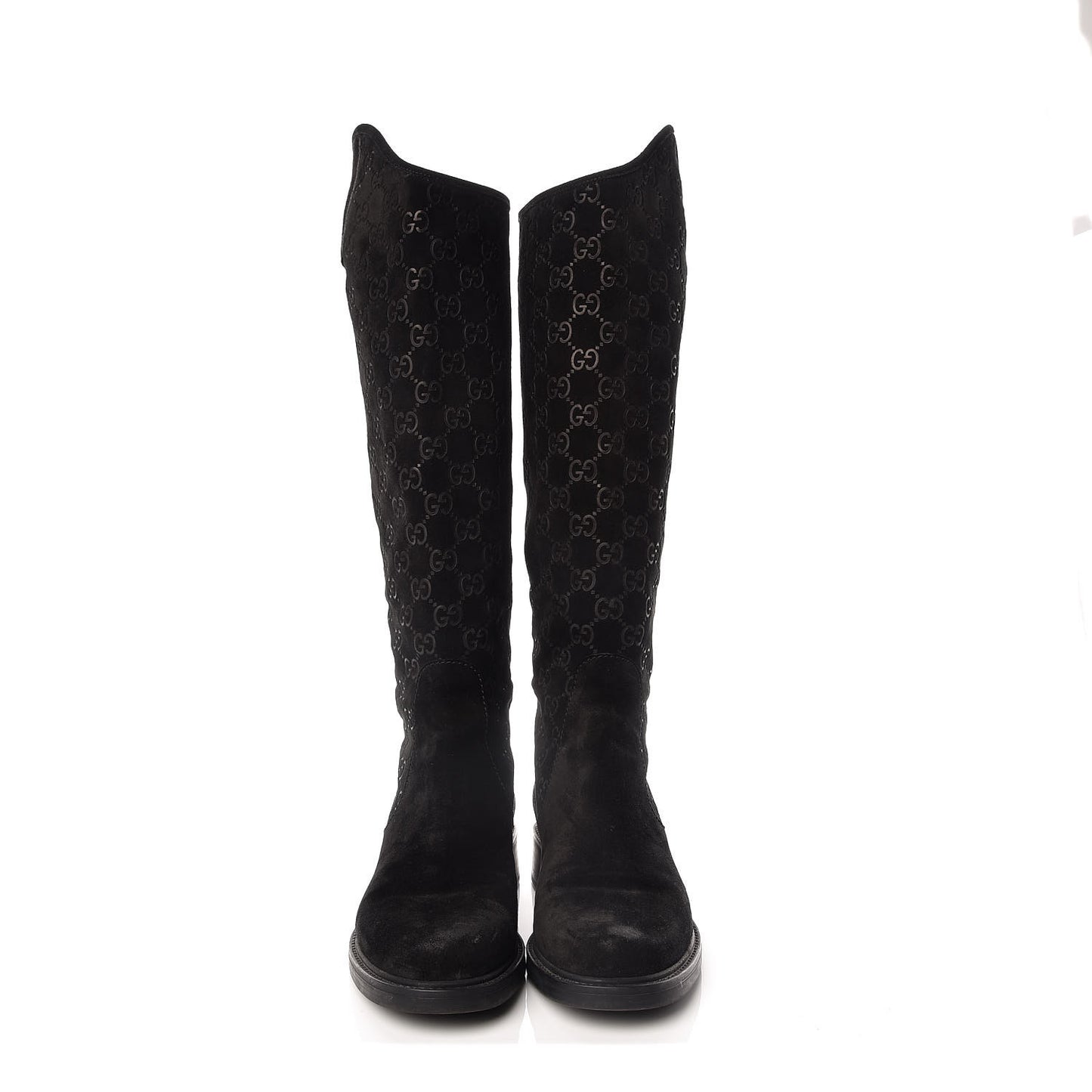 Suede Softy GG Knee High Riding Boots 37 Black