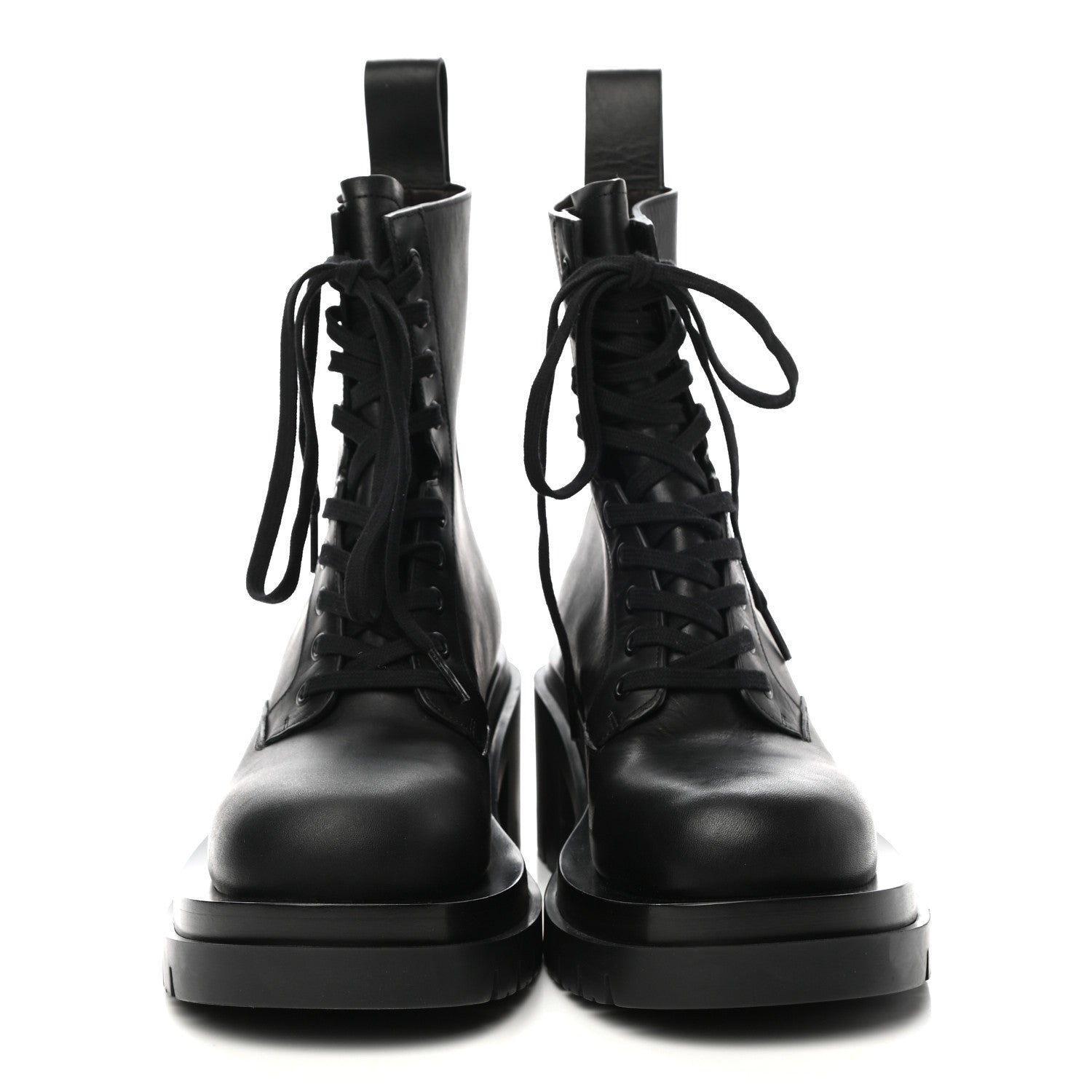 Bottega Veneta Calfskin The Lug Lace Up 30/70mm Ankle Boots 38 Black 2 of 8