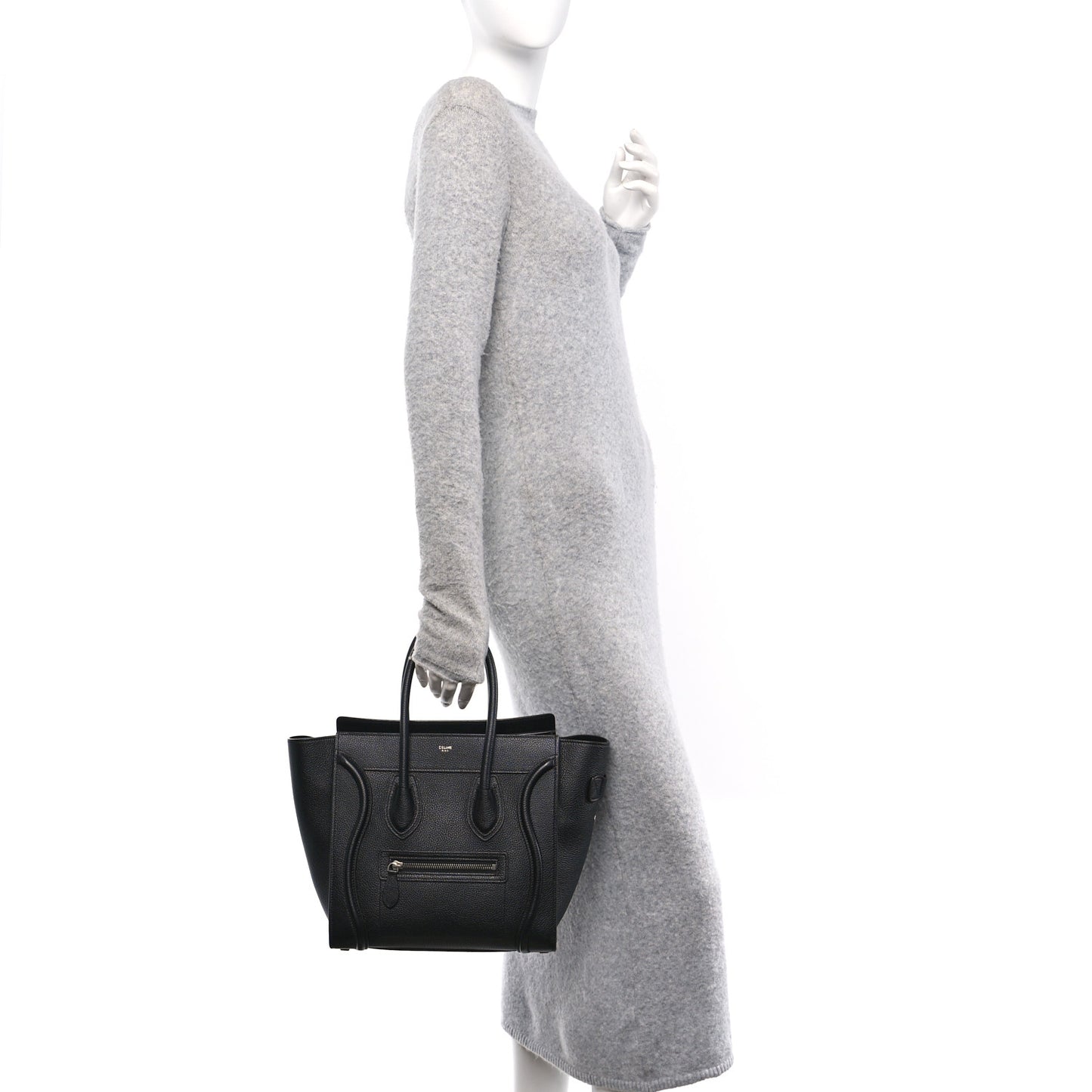 Drummed Calfskin Micro Luggage Black