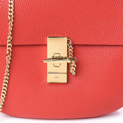 Chloe Grained Lambskin Drew Shoulder Bag Plaid Red 8 of 8