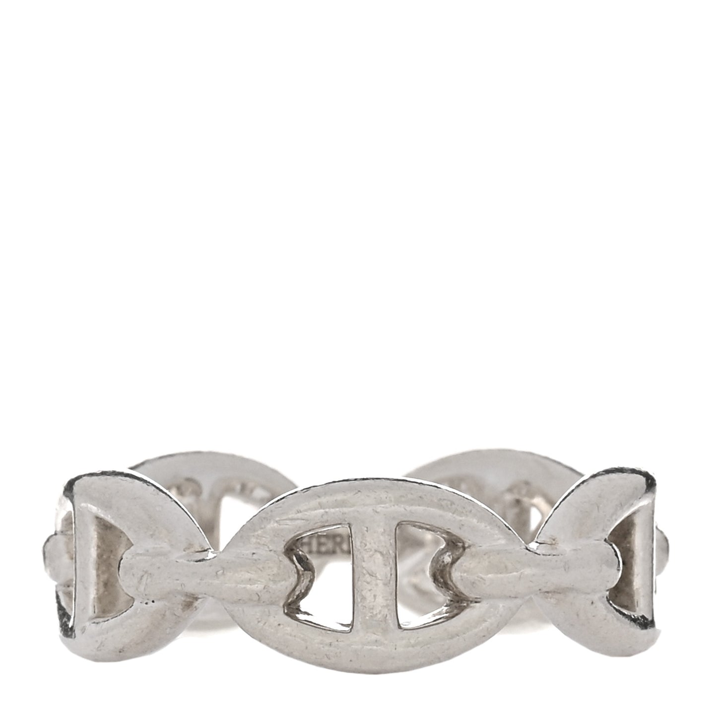 Sterling Silver PM Chaine d'Ancre Enchainee Band Ring 53 6.25
