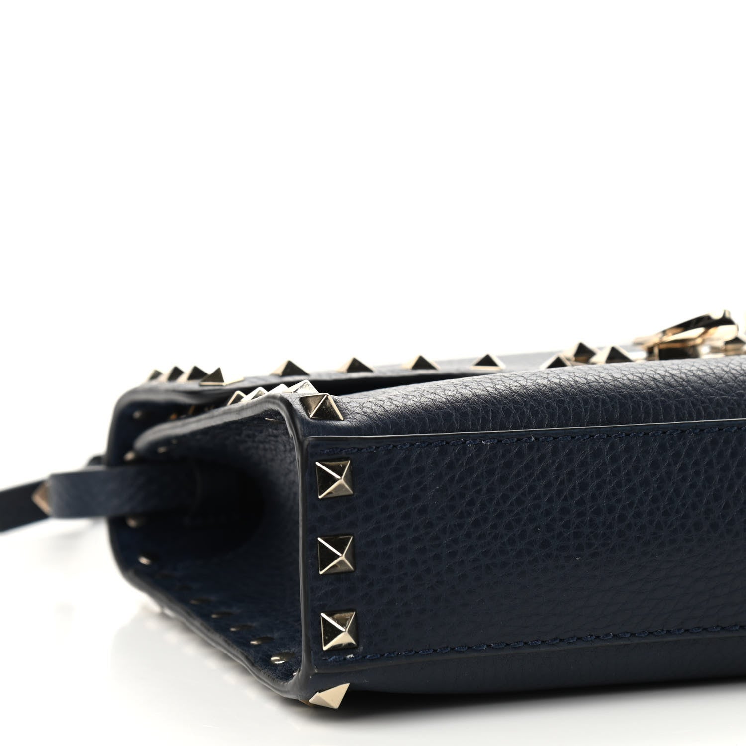 Valentino Garavani Pebbled Calfskin Medium Rockstud Flip Lock Crossbody Bag Black 5 of 9