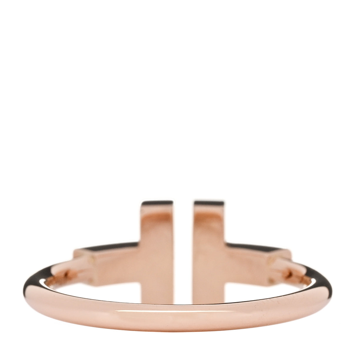 Tiffany 18K Rose Gold Diamond Mother of Pearl T Wire Ring 58 8.25 3 of 5