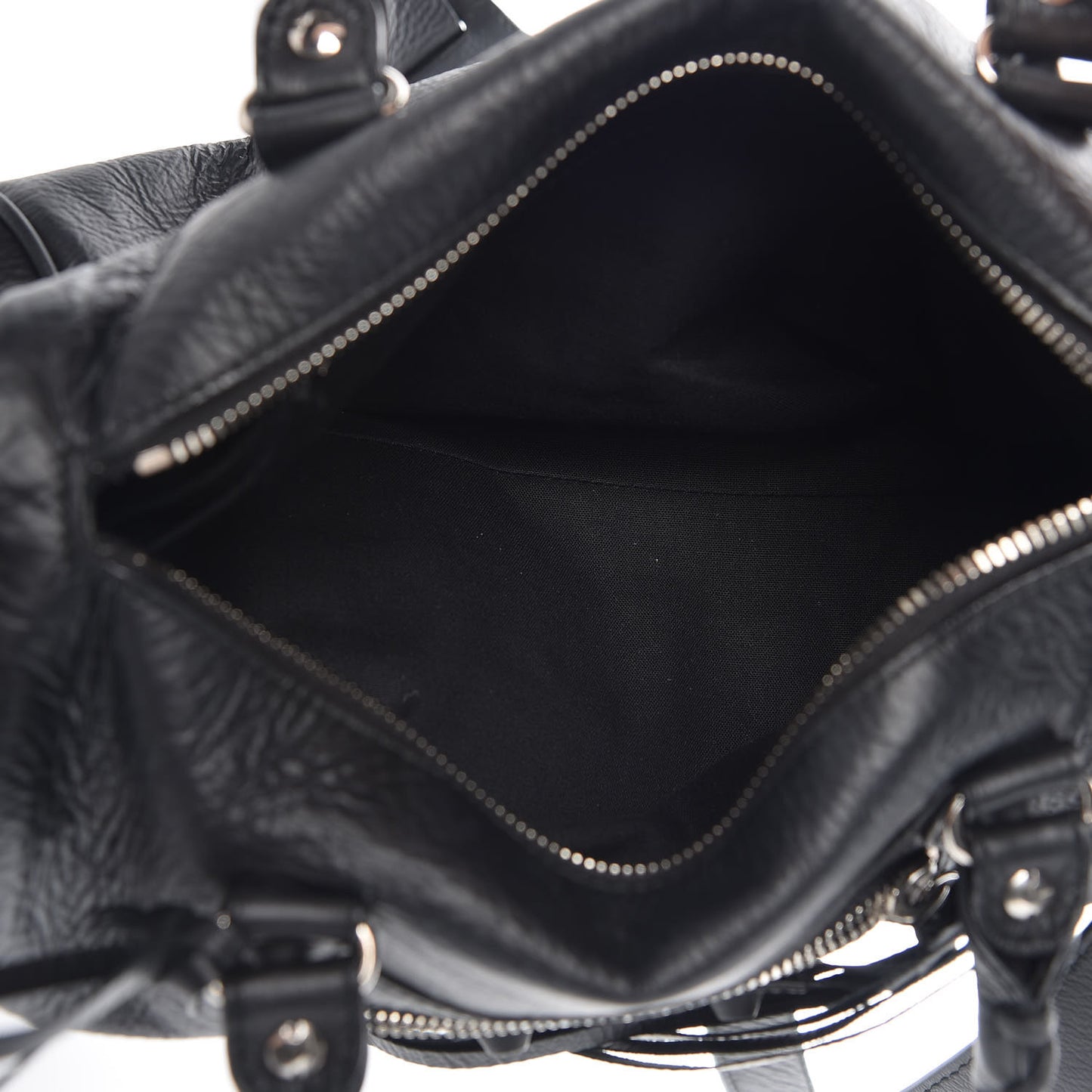 Matte Goatskin Rubber Covered Classic Hardware Mini Twiggy Black