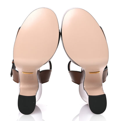 Gucci Cosmos Softy Calfskin Wooden Interlocking G Cut-Out 30/120mm Platform Sandals 35.5 Cuir 6 of 14