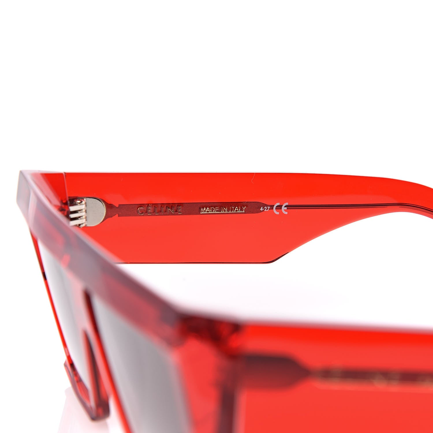 Celine Acetate Squared Sunglasses CL 400301 Red 6 of 6