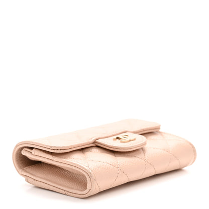 Chanel Caviar Quilted Flap Card Holder Wallet Light Beige 4 of 10