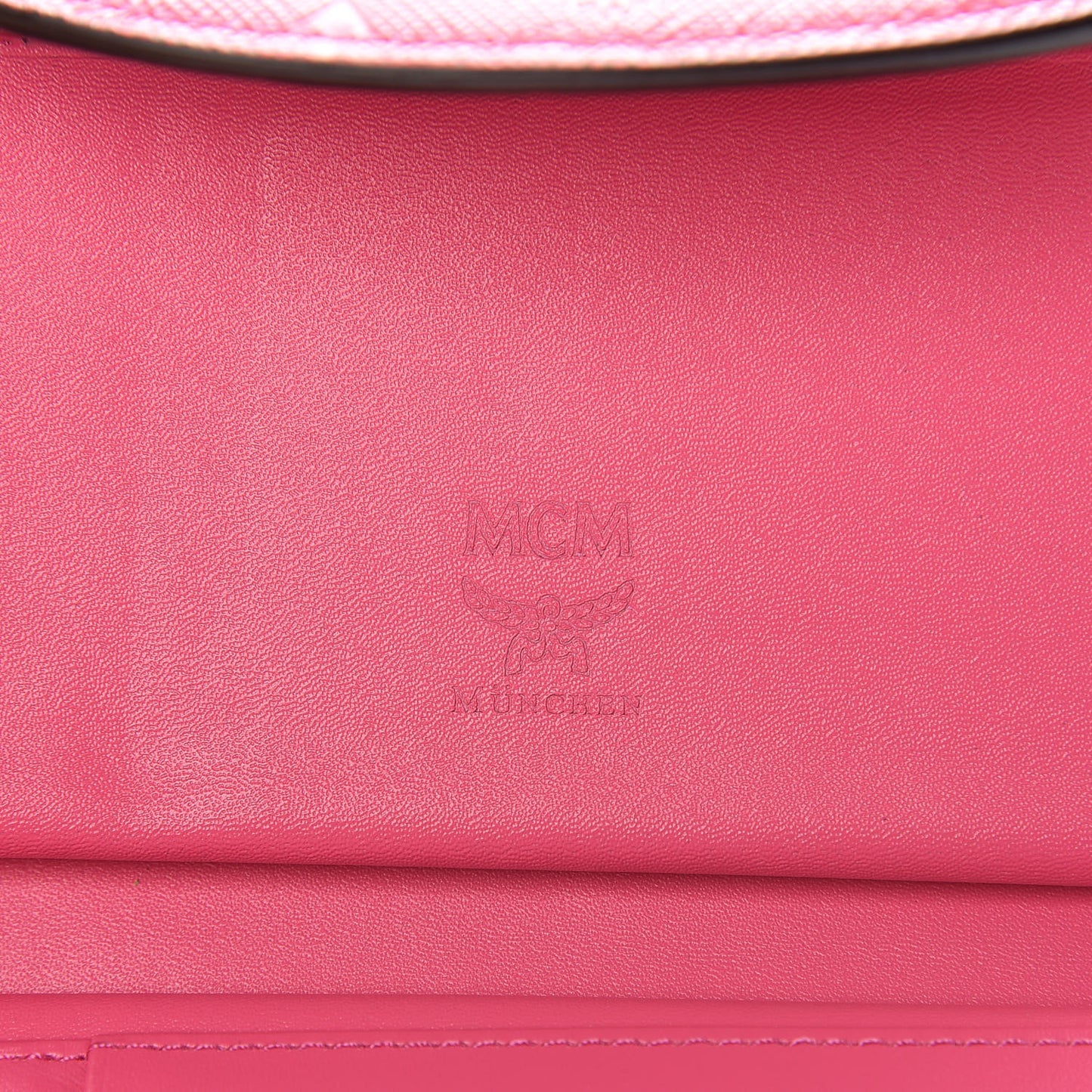 Embossed Saffiano Tri-Fold Flap Wallet Pink