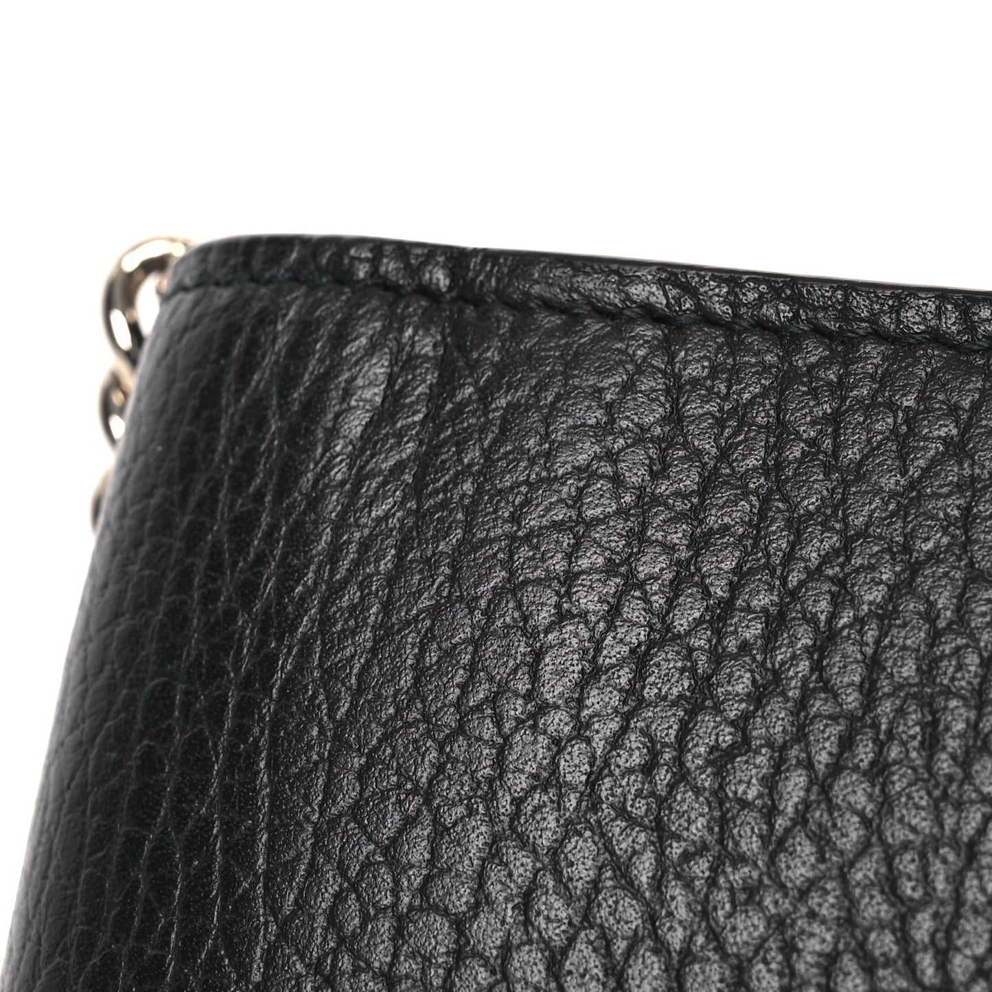 Dollar Calfskin Interlocking G Chain Wallet Black