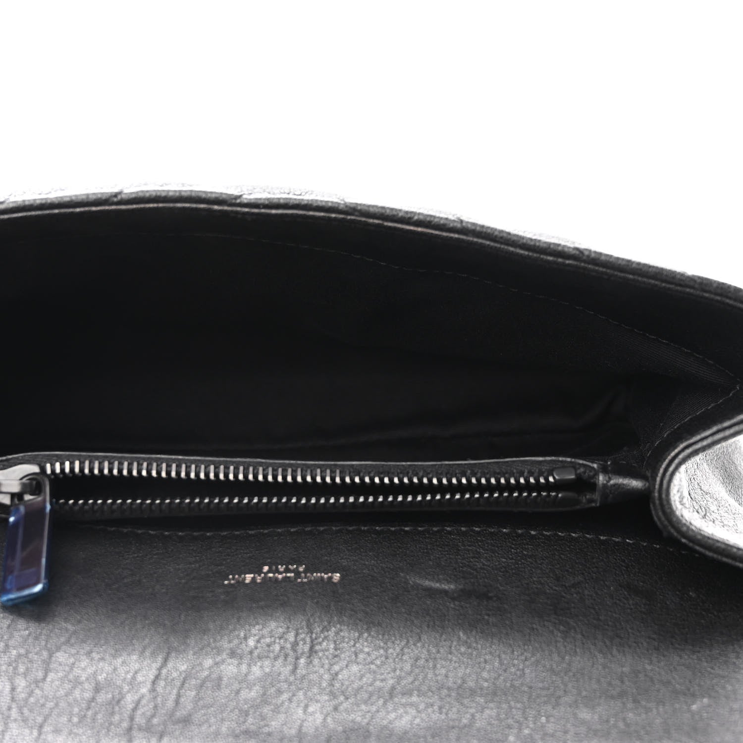 Saint Laurent Sheepskin Matelasse Chevron Monogram Monochrome Medium College Bag Black 5 of 10