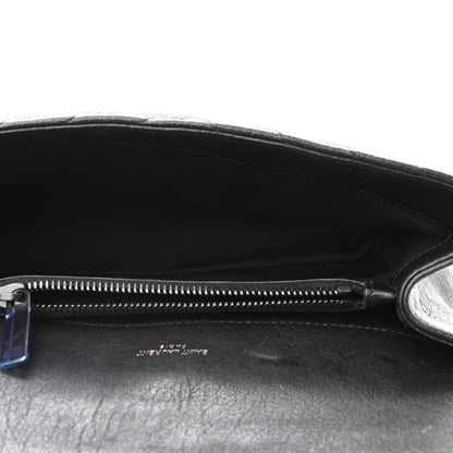 Saint Laurent Sheepskin Matelasse Chevron Monogram Monochrome Medium College Bag Black 5 of 10