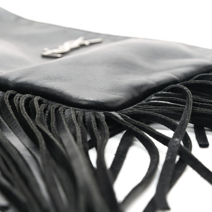 Saint Laurent Calfskin Monogram Fringe Pouch Black 10 of 13