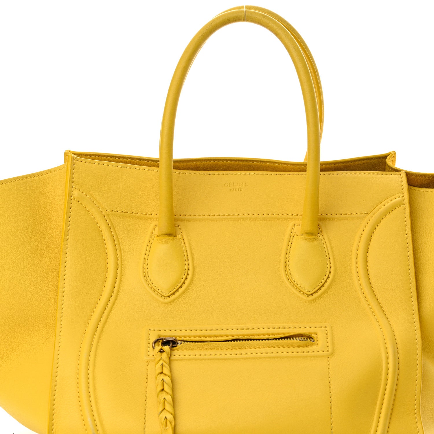 Celine Supple Calfskin Medium Phantom Luggage Sun Yellow 8 of 18