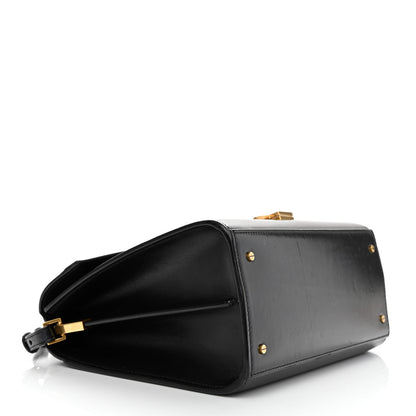Saint Laurent Smooth Calfskin Medium Classic Monogram Cassandra Top Handle Black Rouge Legion 4 of 17
