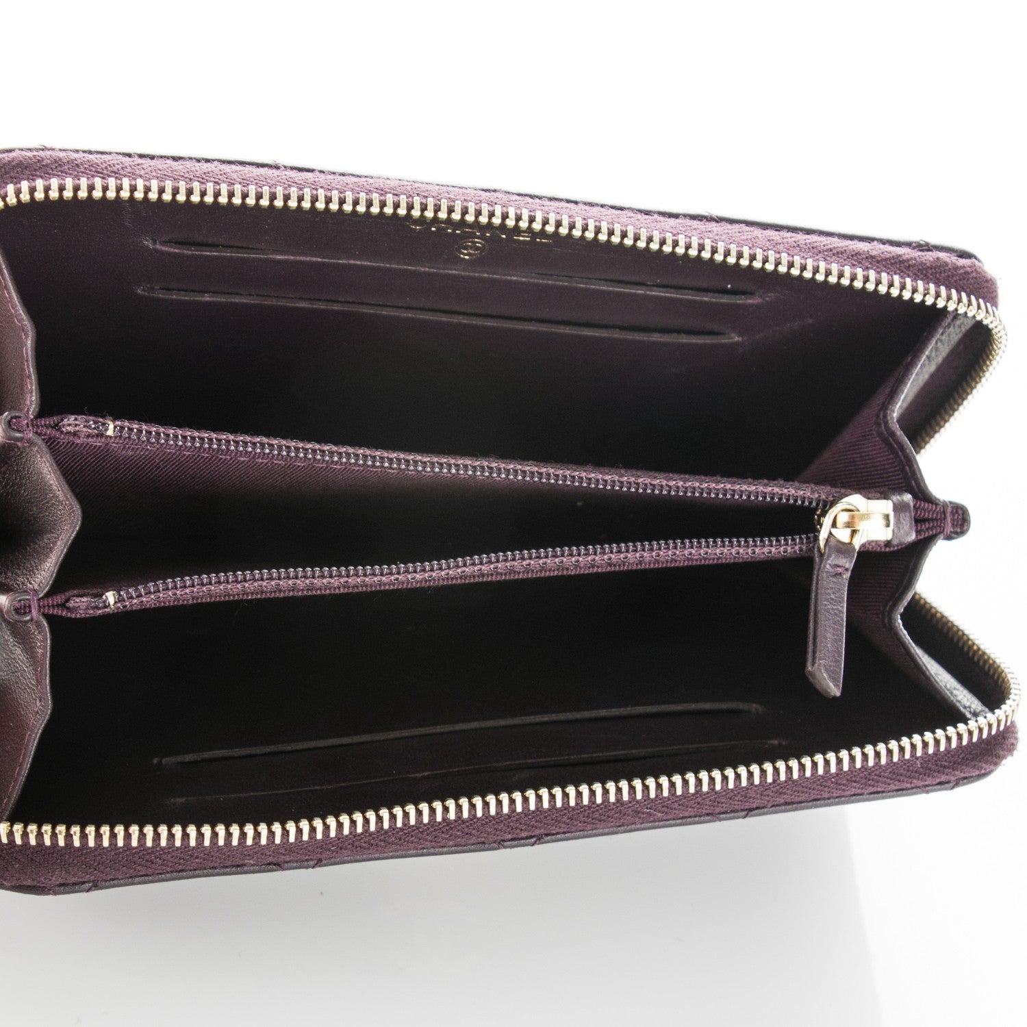 Chanel Lambskin Quilted Small Zip Around Wallet Purple 5 of 8