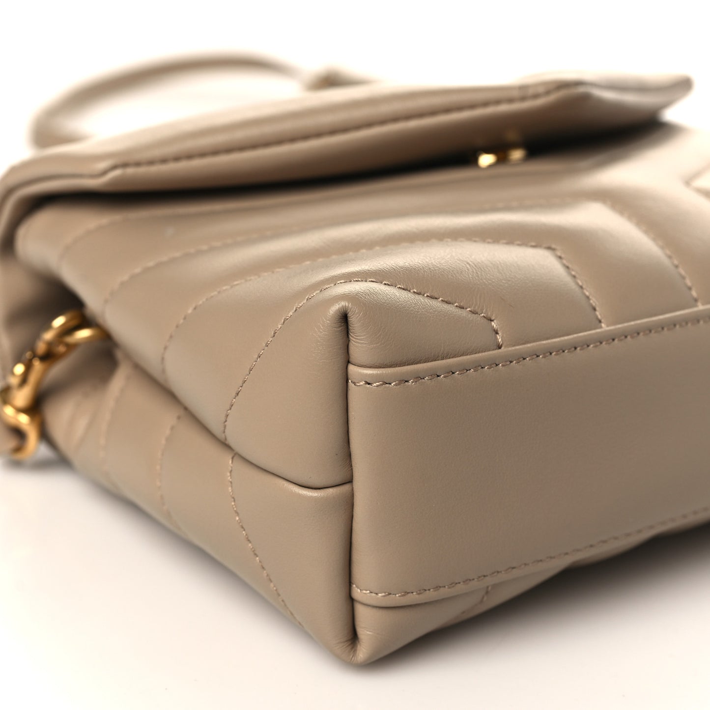 Calfskin Y Quilted Monogram Toy Loulou Crossbody Bag Dark Beige