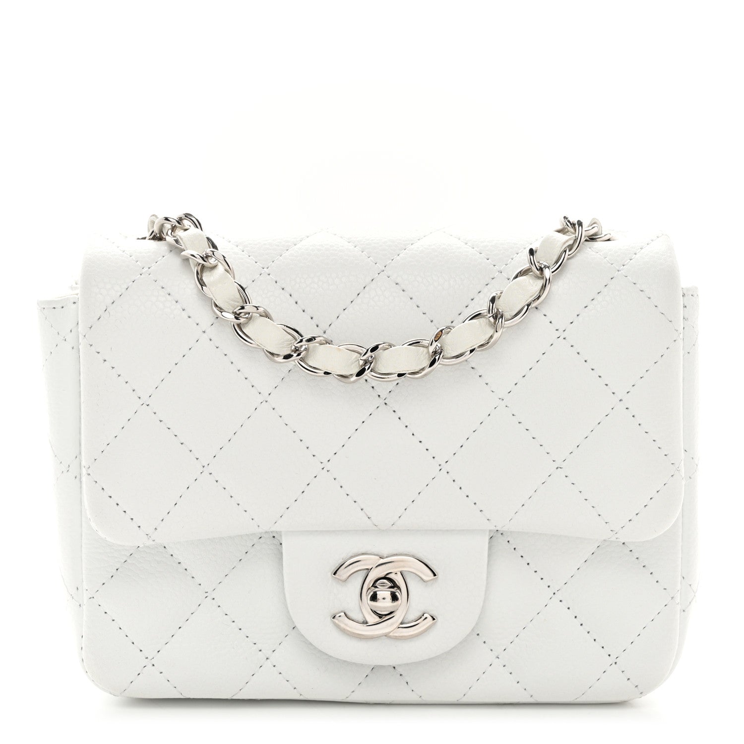 Chanel Caviar Quilted Mini Square Flap White 1 of 10