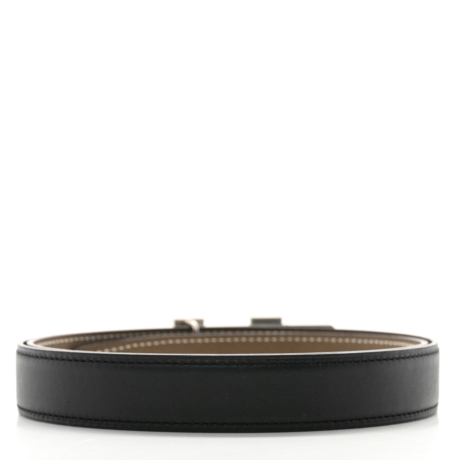 Hermes Swift Epsom 24mm Mini H Belt 85 34 Black Etoupe 2 of 6
