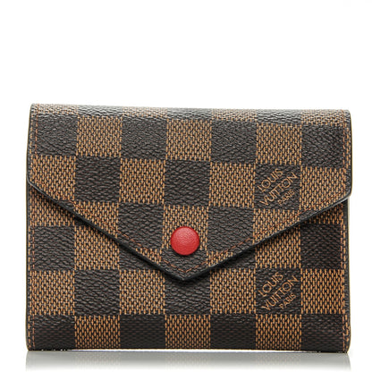 Louis Vuitton Damier Ebene Victorine Wallet Red 1 of 6