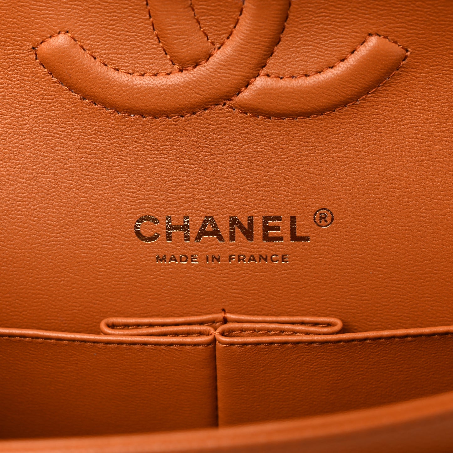 Caviar Quilted Medium Double Flap Light Brown