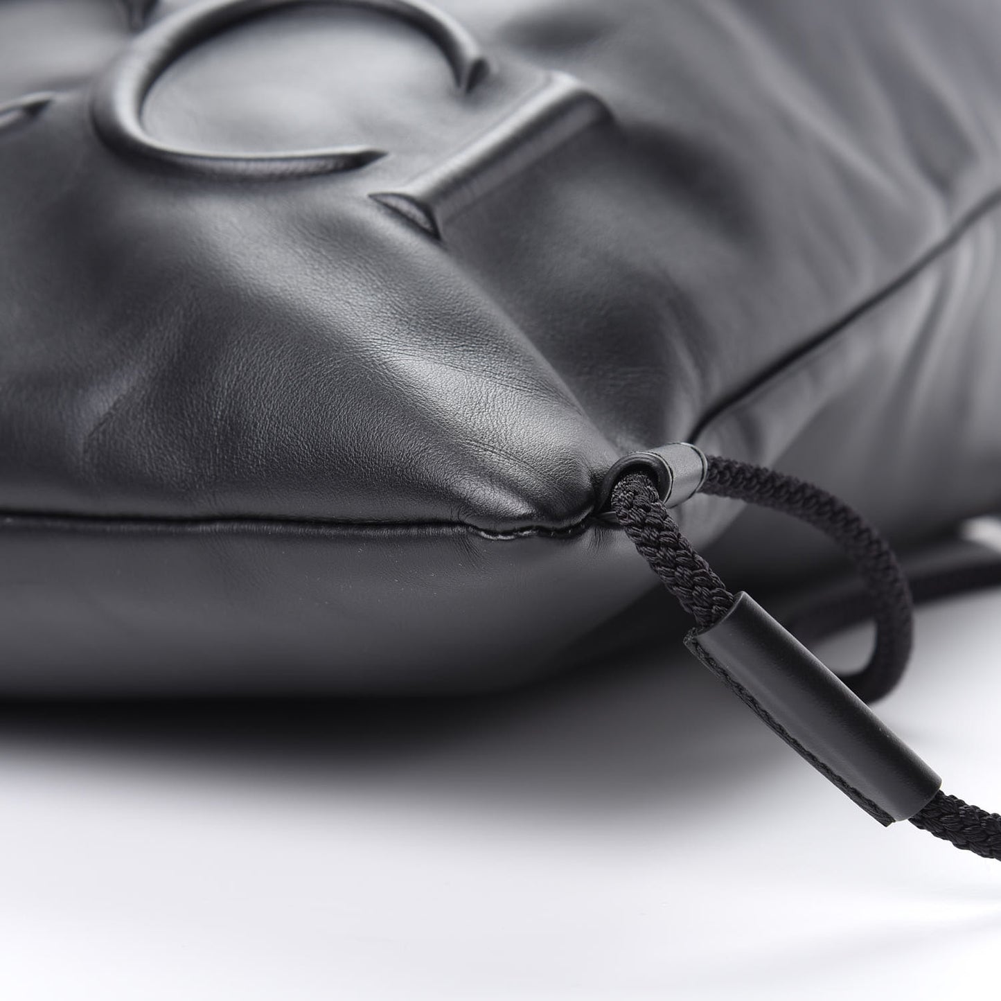 Calfskin Small GucciGhost Drawstring Backpack Black