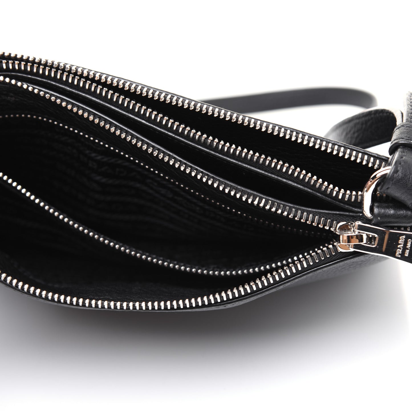 Vitello Phenix Double Zip Crossbody Bag Black