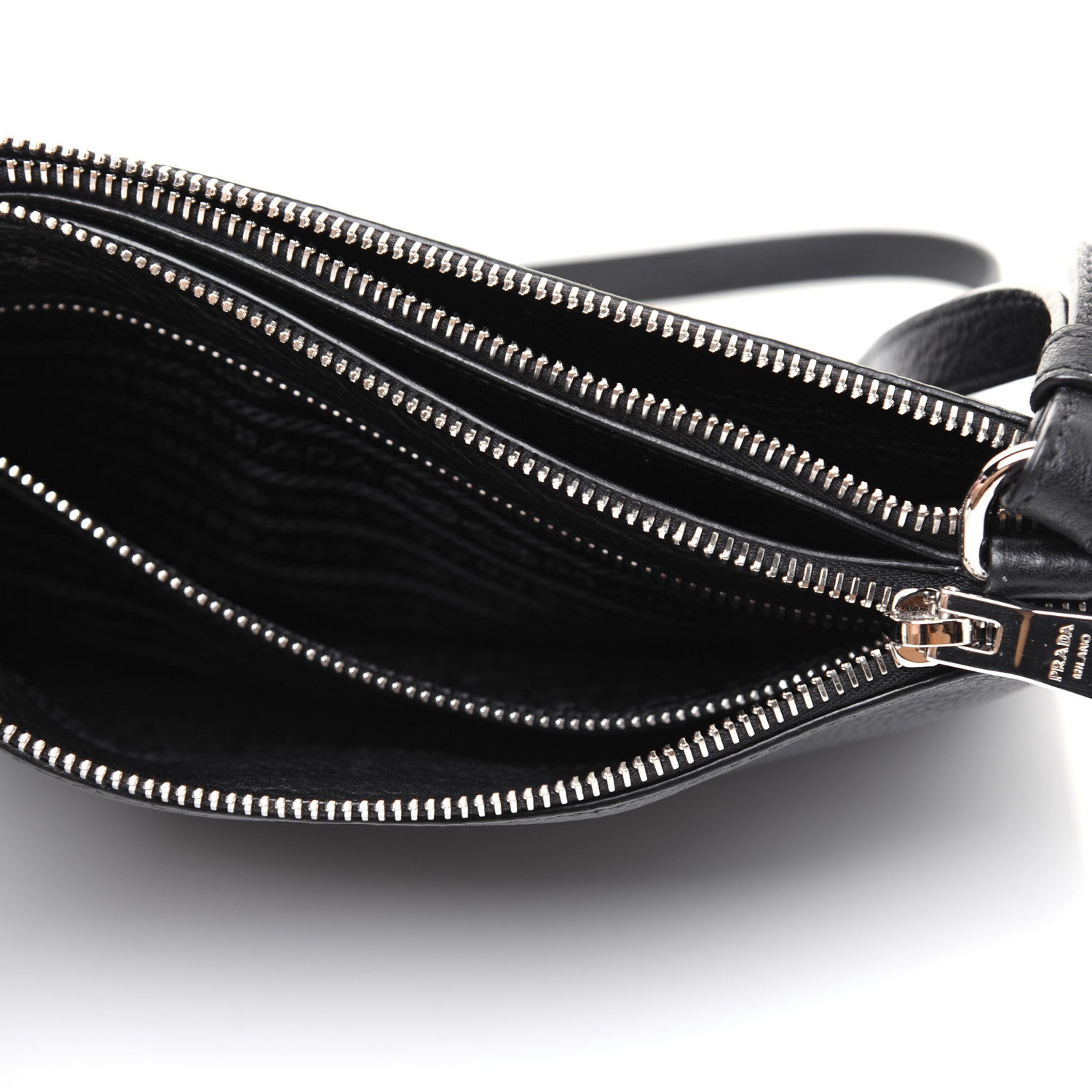 Prada Vitello Phenix Double Zip Crossbody Bag Black 6 of 18