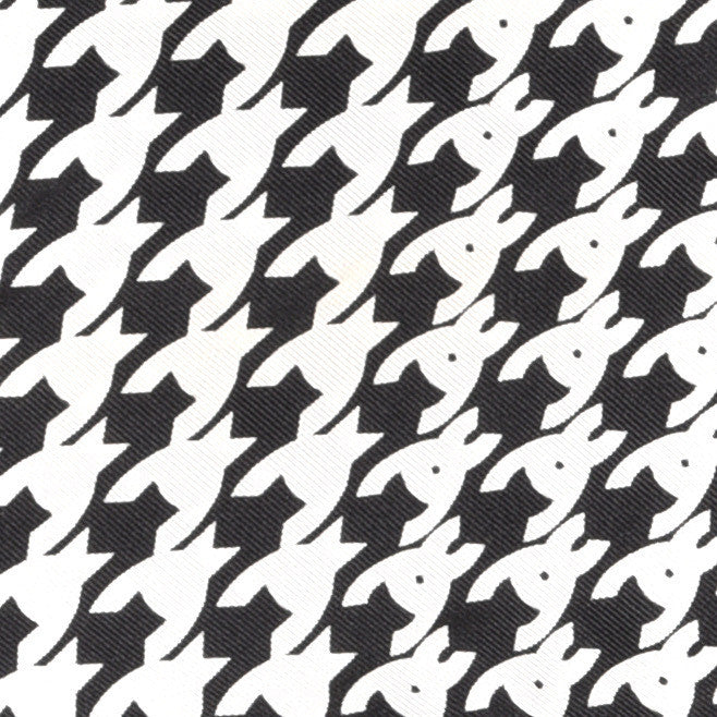 Chanel Silk Twill Houndstooth Slim Bandeau Scarf Black Ecru 3 of 3