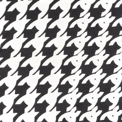 Chanel Silk Twill Houndstooth Slim Bandeau Scarf Black Ecru 3 of 3