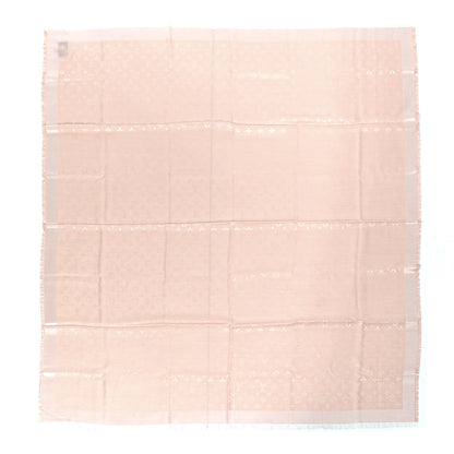 Louis Vuitton Silk Wool Monogram Shine Shawl Natural 1 of 3