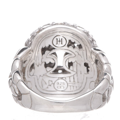 John Hardy Sterling Silver White Sapphire Kali Square Link Ring 49 5 4 of 5