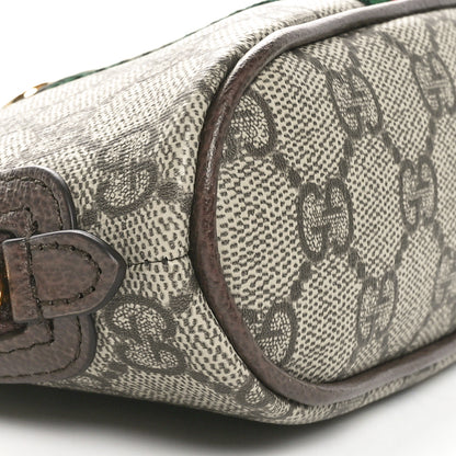 Gucci GG Supreme Monogram Textured Calfskin Web Medium Ophidia Cosmetic Case Beige Ebony New Acero 9 of 11