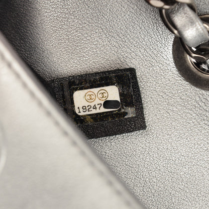 Chanel Metallic Lambskin Symbols Medium Single Flap Silver 7 of 8
